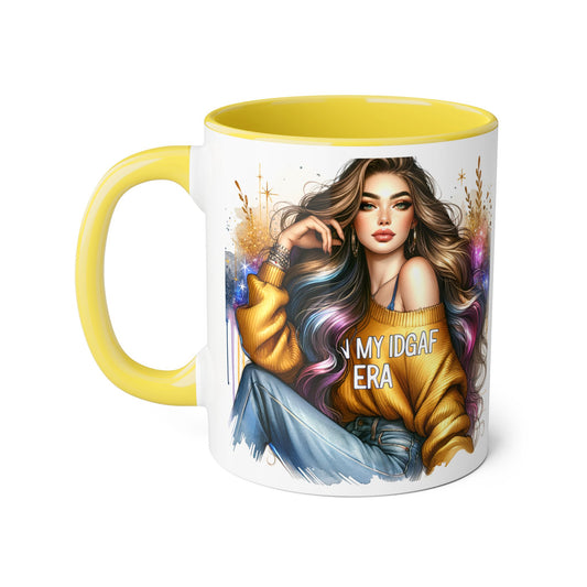 Chic IDGAF Accent Mug, Cool Coffee Cup, Trendy Drinkware, Stylish Gift, Artful Mug for Her
