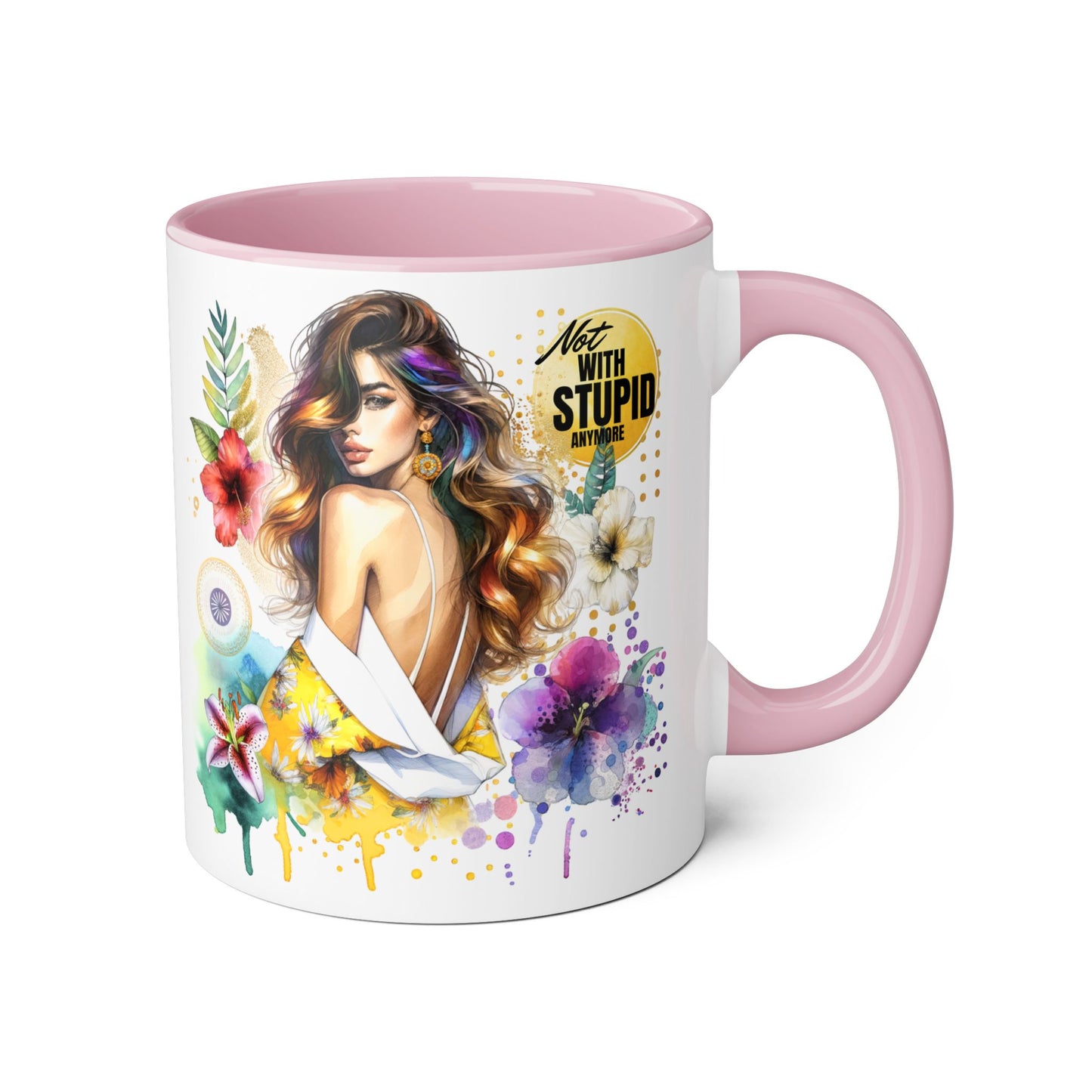 Not With Stupid Anymore Humoristic 11oz Accent Mug