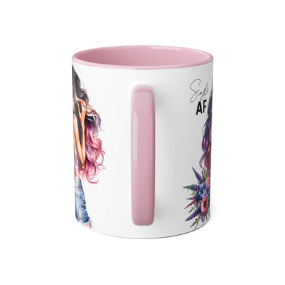 Single AF Bold Floral Single AF Accent Mug - Perfect for Coffee Lovers, Gifts for Her, Self-Care, Celebration, Home Decor