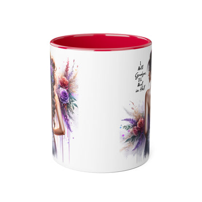 I Hold Grudges, I'll Heal in Hell Elegant Floral Accent Mug, Inspirational Coffee Cup, Gift for Her, Stylish Tea Mug, Home Décor, Unique Drinkware