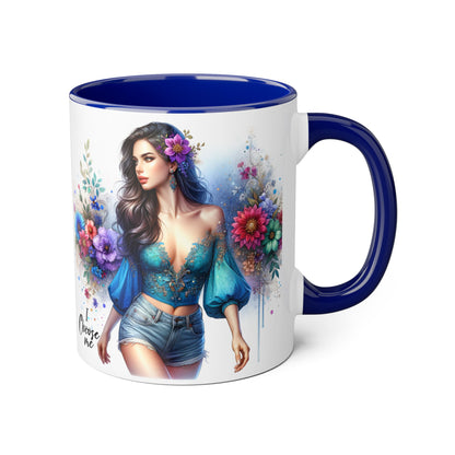 I Choose Me Boho Floral Accent Mug, Choose Me Coffee Cup, Unique Gift for Her, Art Mug, Colorful Drinkware