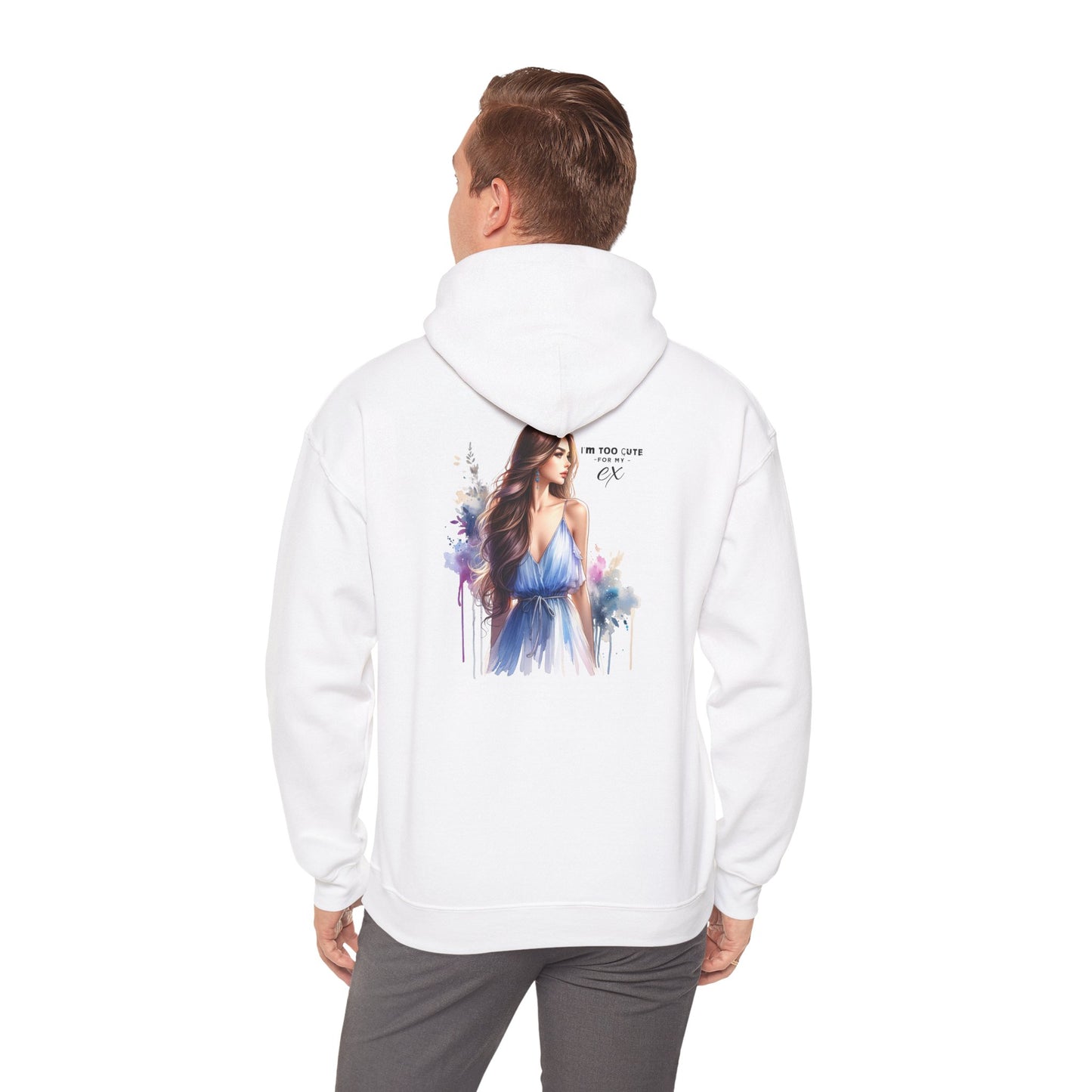 I'm Too Cute For My Ex Stylish Artistic Hoodie, Cozy Sweatshirt for All Occasions, Perfect Gift for Fashion Lovers, Trendy Layering Essential, Great for Holidays