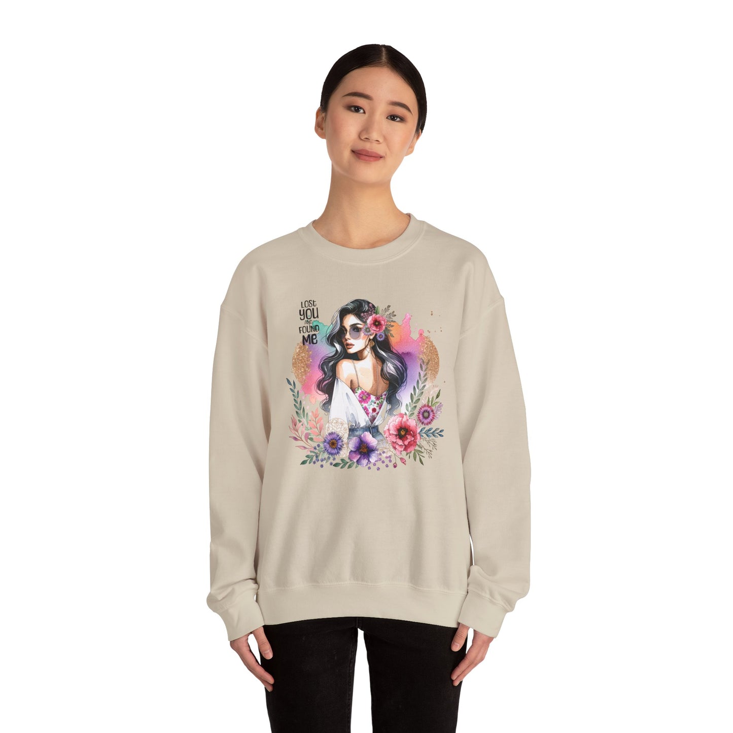 Lost You And Found Me Bohemian Floral Sweatshirt | You Are Beautiful | Cozy Unisex Crewneck for Women, Gift for Her, Casual Wear, Spring Fashion