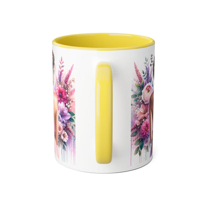 Floral Elegance Mug - Inspirational Coffee Cup, Gift for Her, Wedding Favor, Valentine's Day, Home Decor