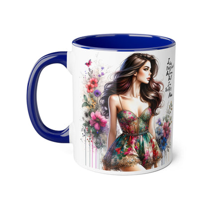 I Was Married Before But I'm Better Now Humoristic Inspirational Floral Accent Mug, Motivational Gift for Her, Home Decor Coffee Cup, Artful Tea Mug, Unique Present for Self-Care