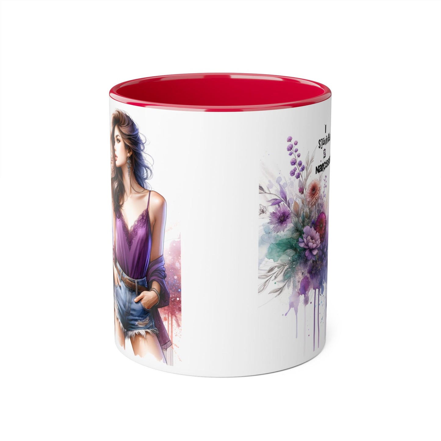 Stylish Quote Mug, Fashion Lover Gift, Narcissist Coffee Cup, Floral Design Mug, Unique Drinkware for Her