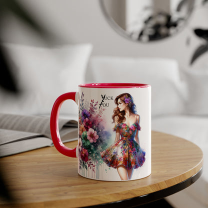 Yuck Fou Floral Accent Mug, 11oz Coffee Cup, Colorful Gift for Her, Art-Inspired Tea Mug, Unique Ceramic Drinkware, Birthday, Mother's Day, [...]