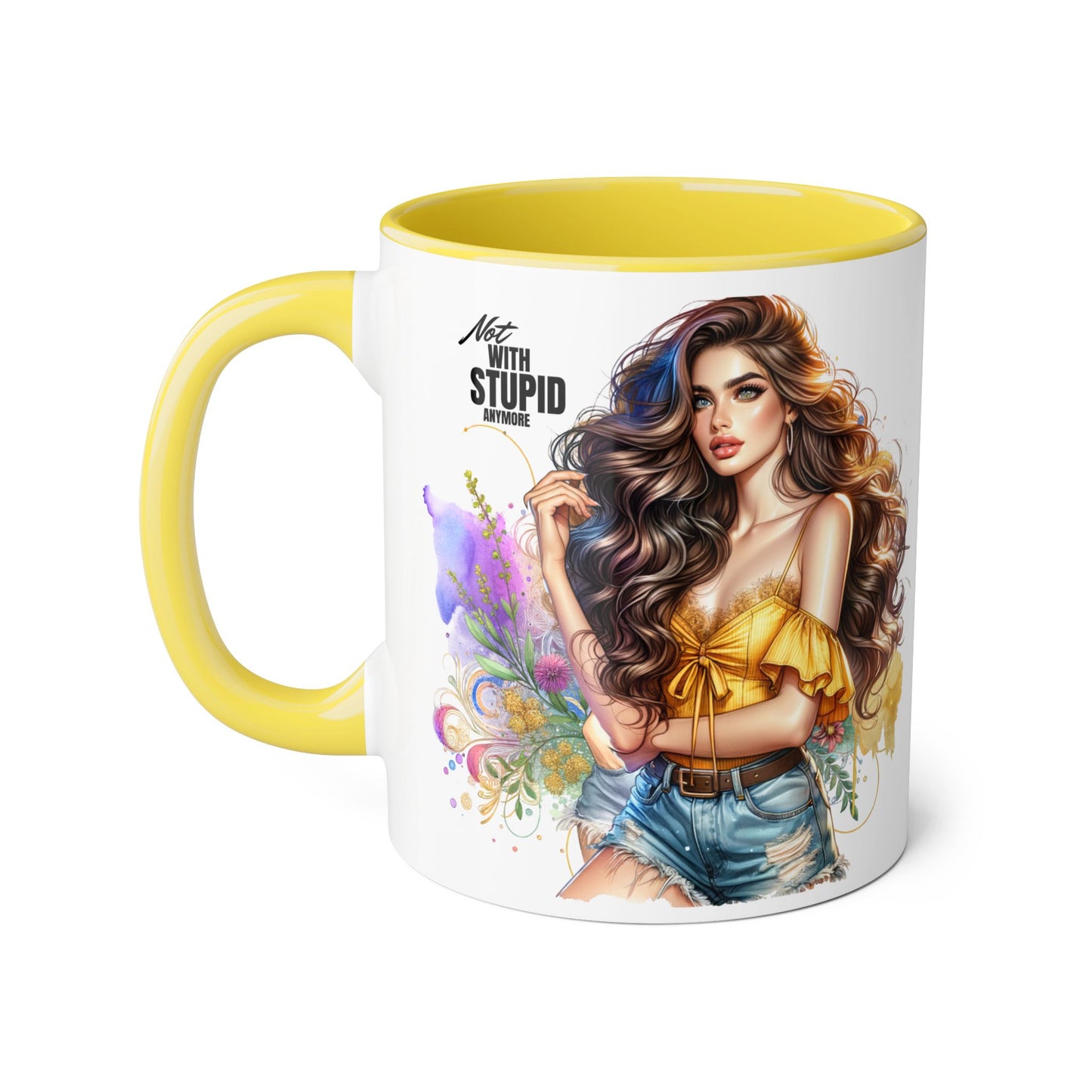 Not With Stupid Anymore Humoristic 11oz Accent Mug