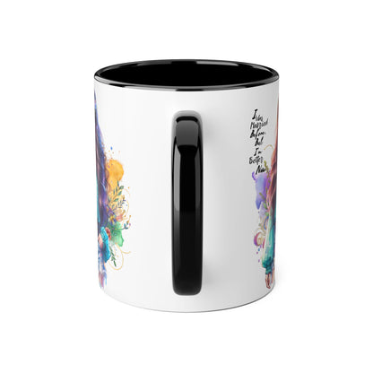 I Was Married Before But I'm Better Now Bohemian Floral Accent Mug, Inspirational Coffee Cup, Gift for Friends, Encouraging Quote, Perfect for Her, Art Lover's Mug