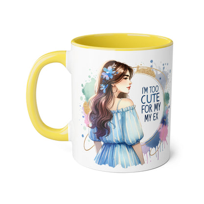 Cute Ex-Quote Accent Mug, Funny Gift for Best Friend, Coffee Lover, Unique kitchen Decor, Cute Quote Mug
