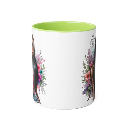 I Hold Grudges, I'll Heal in Hell  Humoristic Floral Portrait Coffee Mug - Perfect Gift for Her, Stylish Home Decor, Inspirational Quote, Unique Tea Cup, Birthday Treat