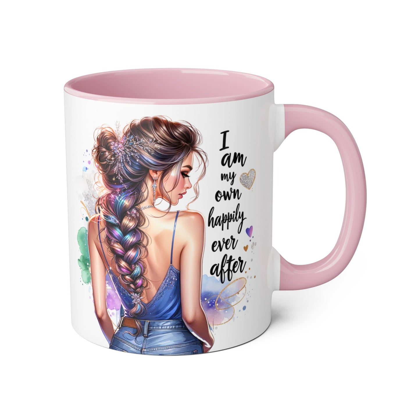 Inspirational Accent Mug - "I Am My Own Happily Ever After" - 11oz Coffee Cup for Self-Love and Empowerment