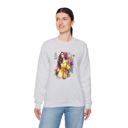 I Am My Own Happily Ever After  Floral Goddess Crewneck Sweatshirt - Boho Chic, Cozy Style, Perfect for Spring, Gift for Her, Casual Wear, Everyday Comfort