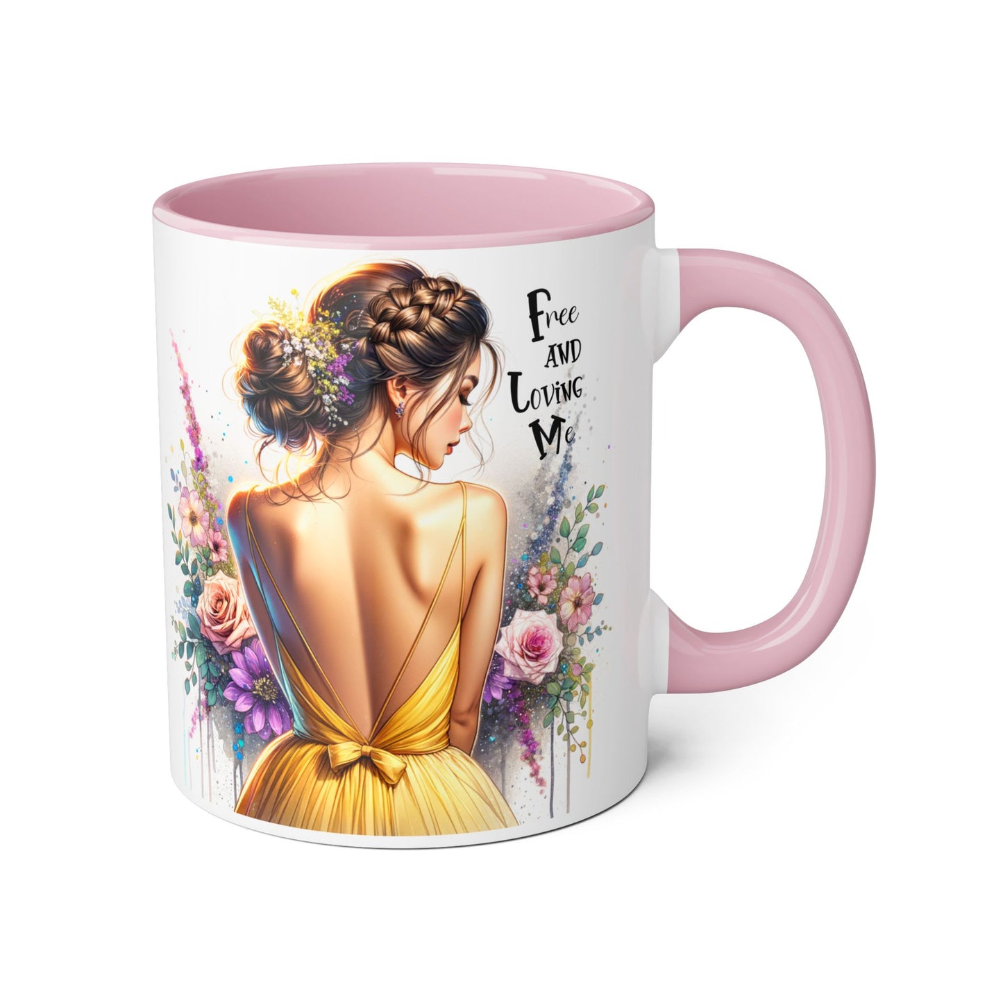 Floral Coffee Mug - Free and Loving Me, Artistic Gift for Her, Boho Style Coffee Cup, Inspirational Home Décor, Perfect for Birthdays, [...]