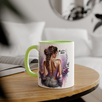 Thank U, Next Accent Mug | Inspirational Coffee Cup, Yoga Gift, Meditation Mug, Unique Home Decor, Self-Care Present