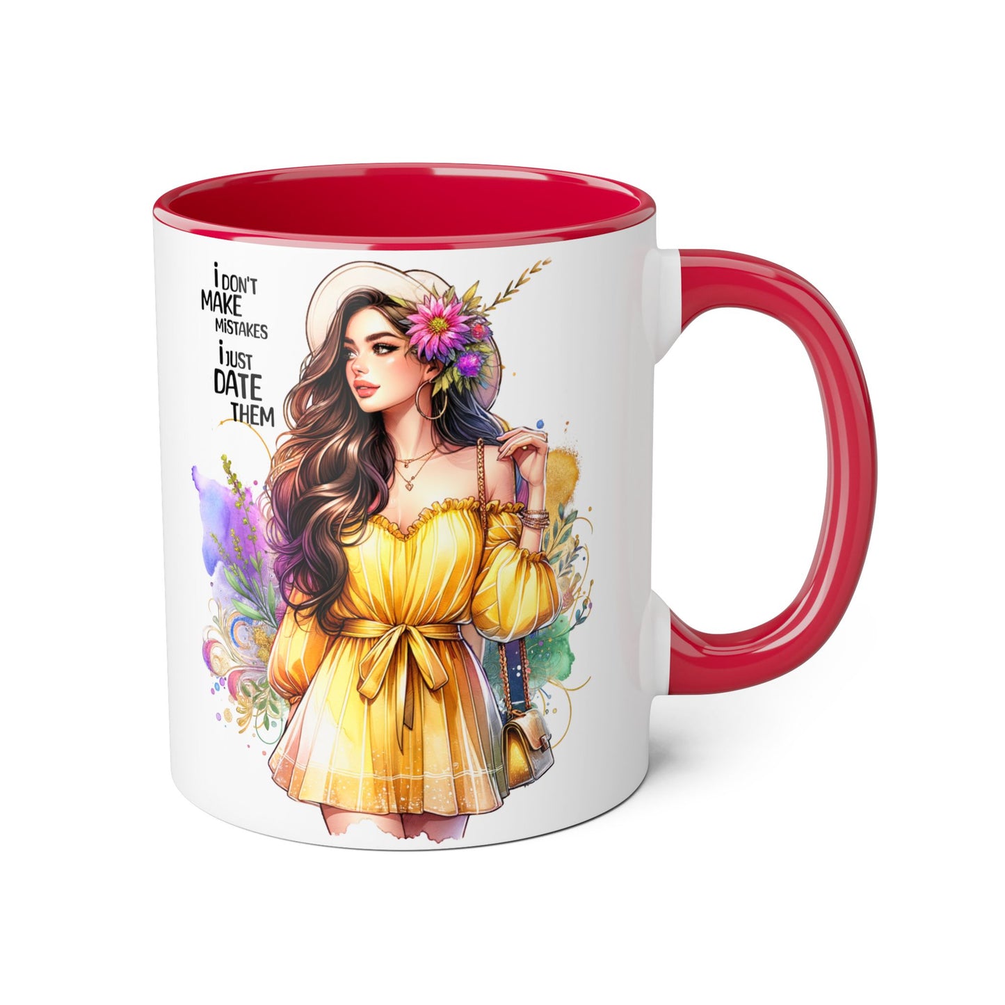 I Don't Make Mistakes, I Date Them Charming Accent Mugs - Perfect for Coffee Lovers and Gift Givers, Whimsical Artwork, Great for Special Occasions, Artful Drinkware, [...]