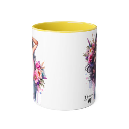 Stylish Coffee Mug, Floral Mug, Gift for Her, Divorce Mug, Affirmation Mug, Inspirational Drinkware