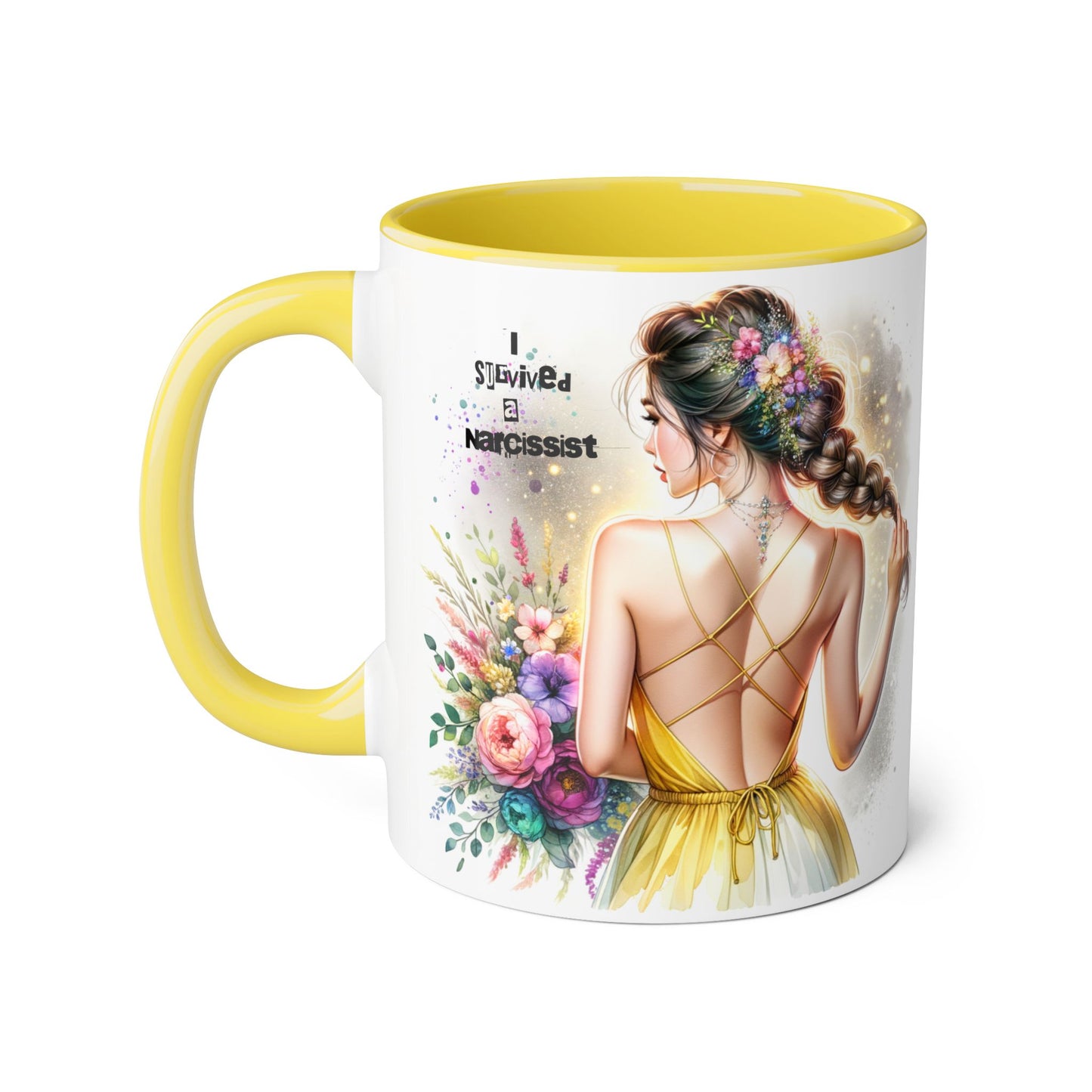 Floral Inspirational Mug, Gift for Friends, Self-Love Motivational Coffee Cup, Women's Empowerment, Birthday Present