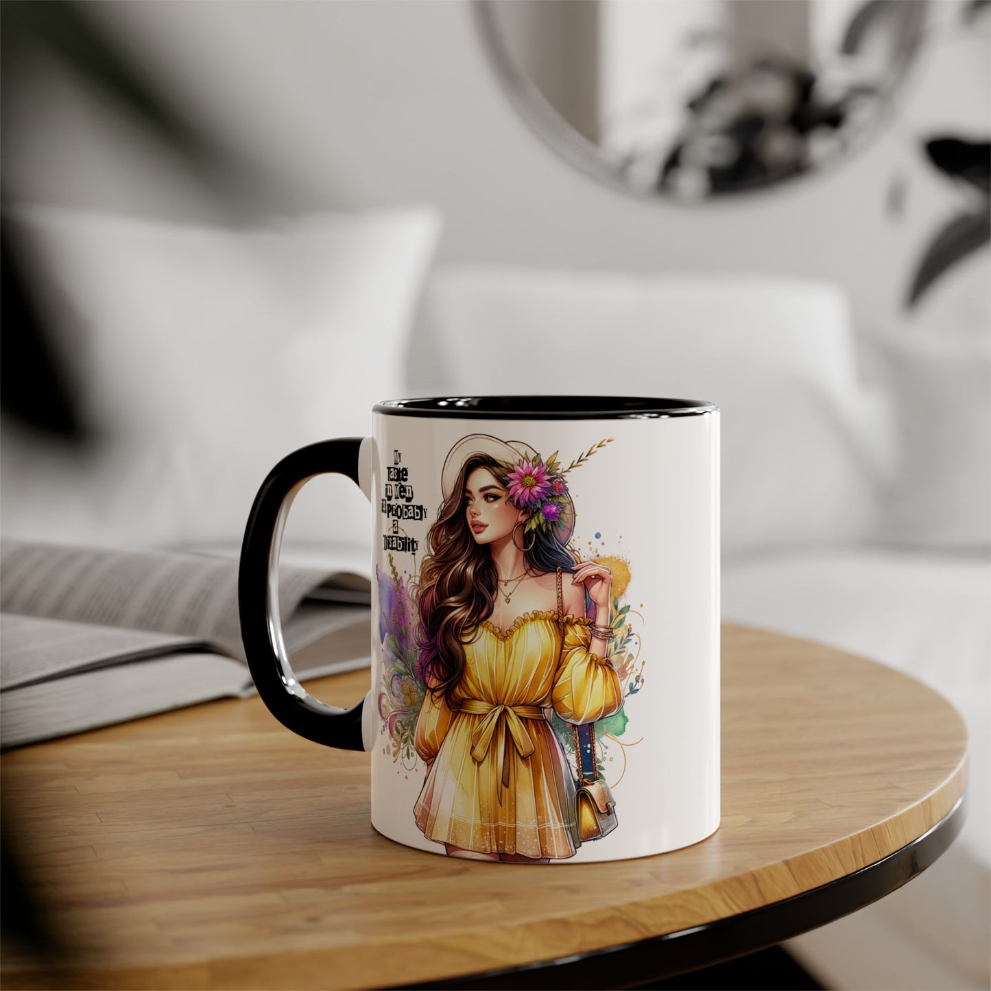 Funny Accent Mug - My Taste in Men is Probably a Disability Humor 11oz Cup