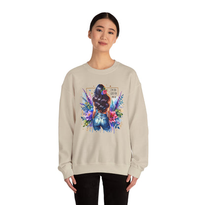 I'm Too Cute For My Ex Floral Art Crewneck Sweatshirt - Stylish, Cozy Unisex Sweatshirt for Casual Wear, Gift for Her, Fashion Trend, Inspirational Quote