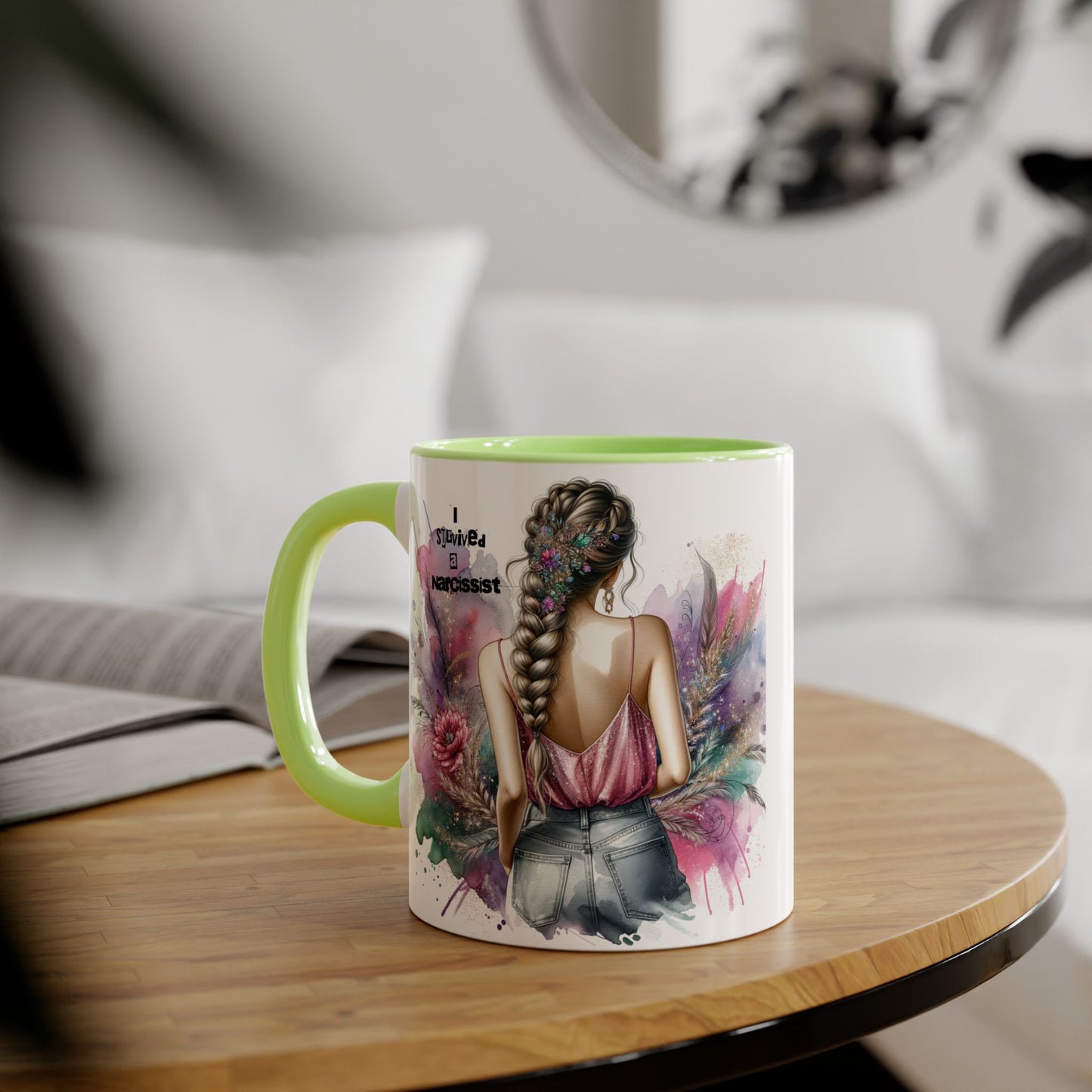 Artistic Narcissist Mug - 11oz Coffee Cup, Unique Gift, Inspirational Quote, Floral Design, Perfect for Friends & Family