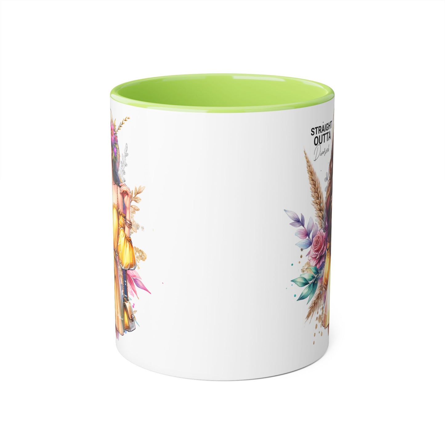 Straight Outta Divorced Humoristic Chic Floral Accent Mug, Stylish Coffee Cup, Trendy Teacup, Unique Gift for Friends, Perfect for Birthdays and Celebrations