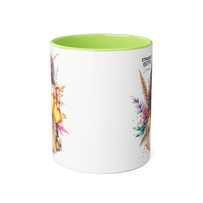 Straight Outta Divorced Humoristic Chic Floral Accent Mug, Stylish Coffee Cup, Trendy Teacup, Unique Gift for Friends, Perfect for Birthdays and Celebrations