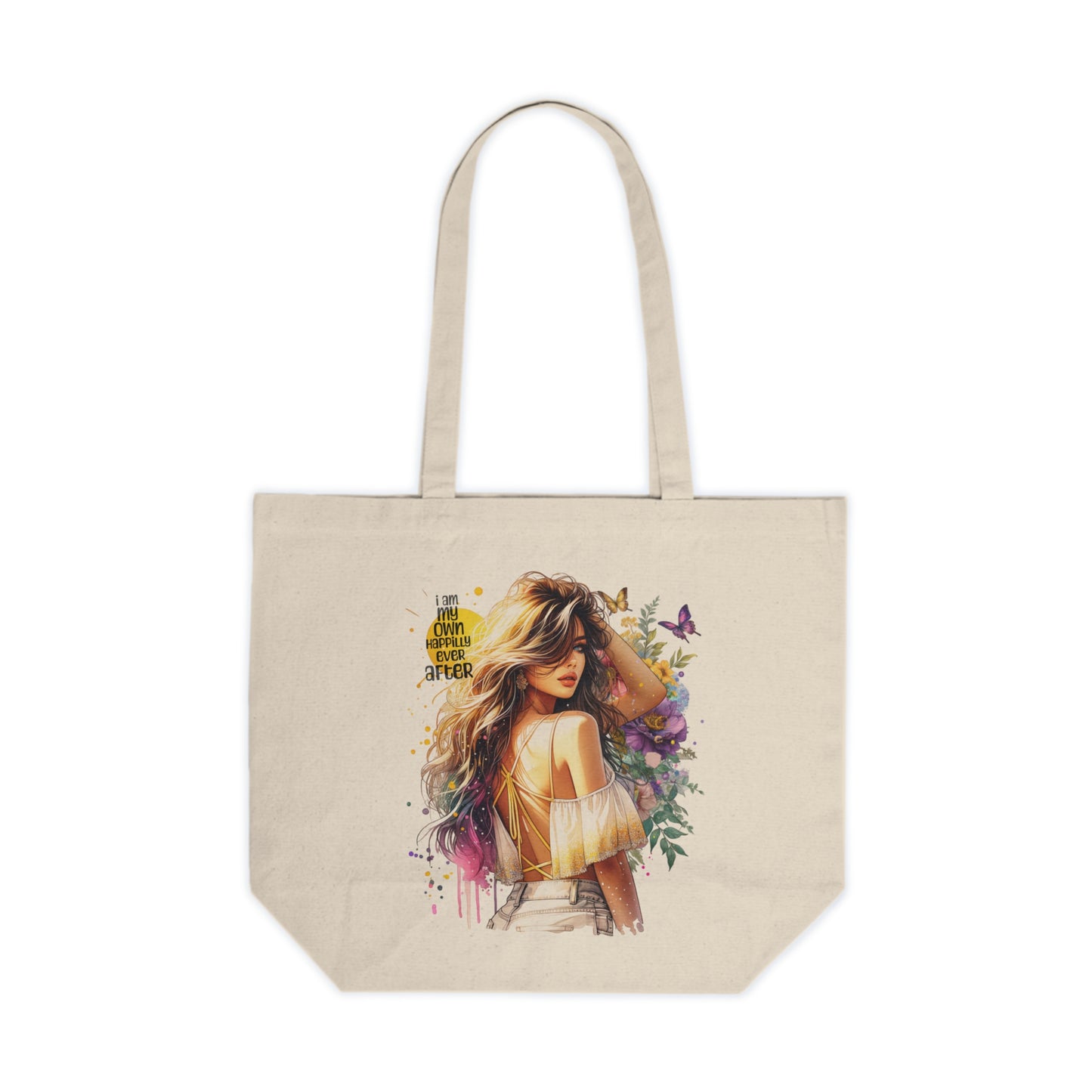 I Am My Own Happily Ever After  Stylish Canvas Shopping Tote - Eco-Friendly Market Bag, Boho Chic Tote, Everyday Carryall, Gift for Her, Reusable Grocery Bag