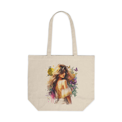 I Am My Own Happily Ever After  Stylish Canvas Shopping Tote - Eco-Friendly Market Bag, Boho Chic Tote, Everyday Carryall, Gift for Her, Reusable Grocery Bag
