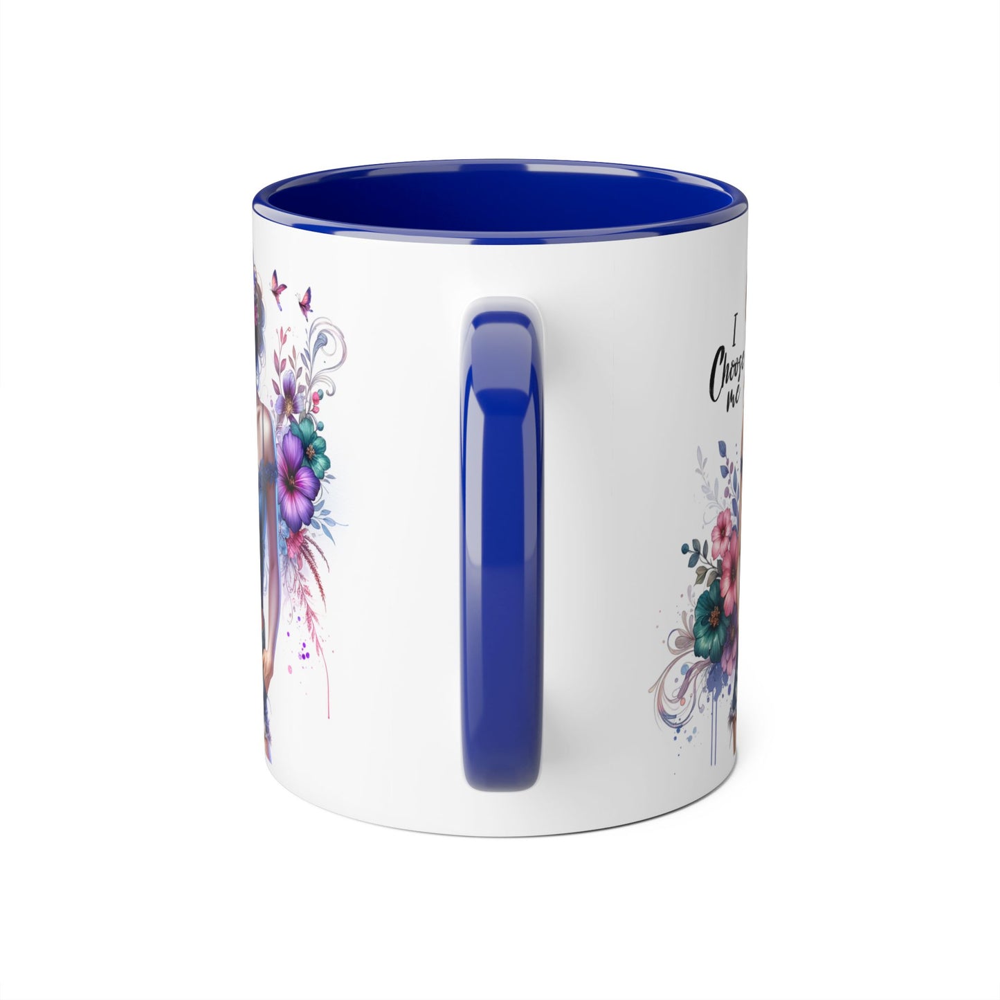 I Choose Me Floral Art Accent Mug, Inspirational Coffee Cup, Gifts for Her, Home Decor, Birthday Present, Self-Care Reminder