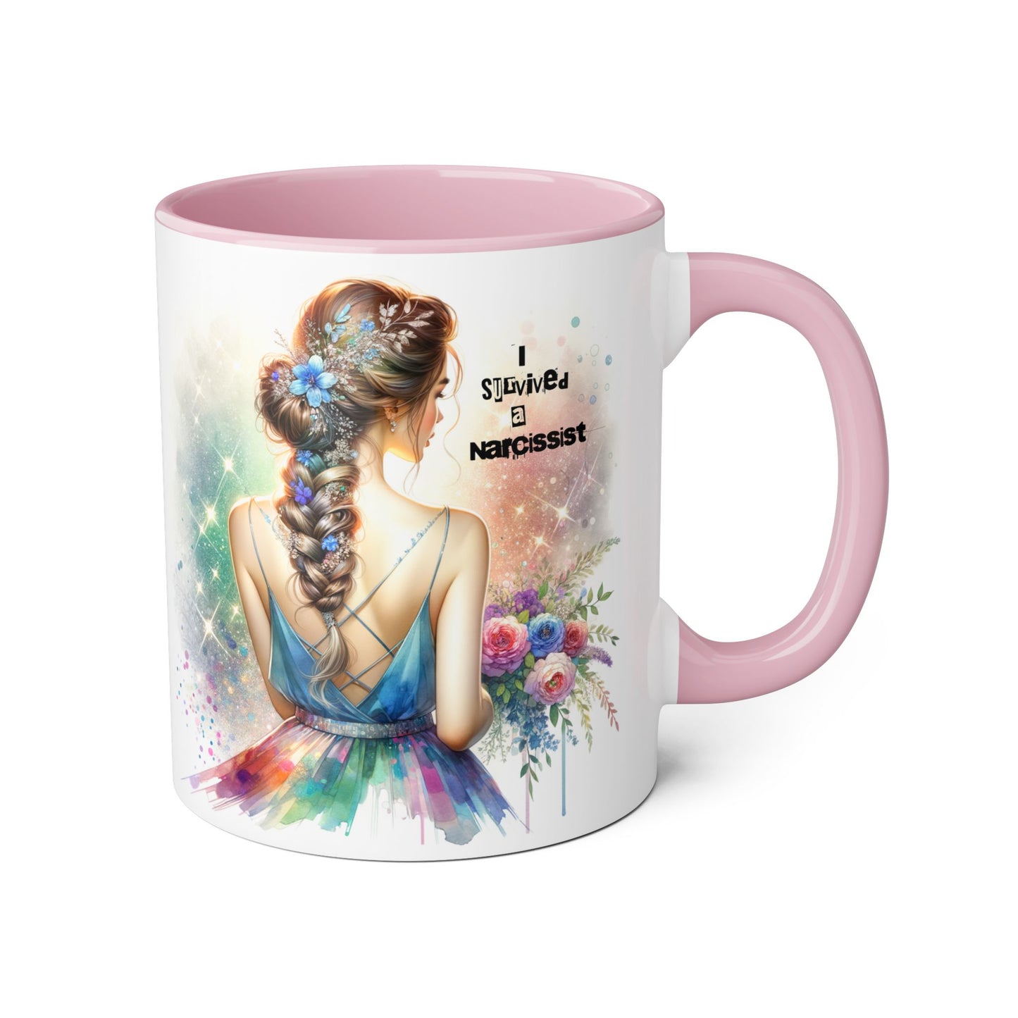 Beautiful Artistic Accent Mug - Unique Coffee Cup for Women, Gift for Her, Bohemian Style Drinkware, Perfect for Birthdays and Celebrations