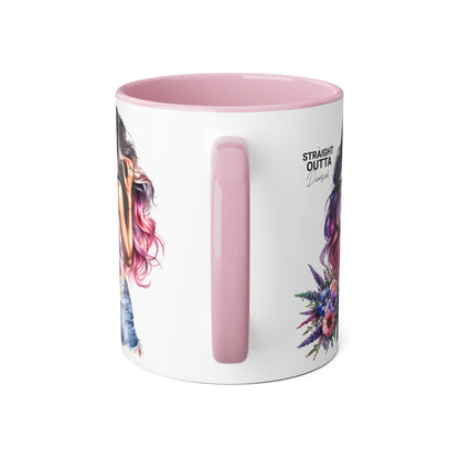 Straight Outta Divorced Humoristic Chic Accent Mugs for Trendy Coffee Lovers | Floral Design, Gifts for Her, Home Decor, Unique Kitchenware, Straight Outta Mug