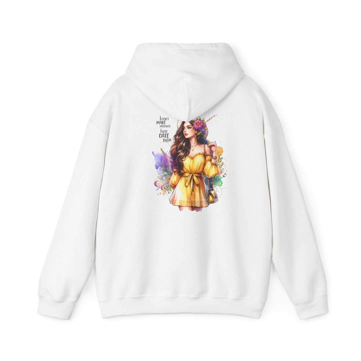 I Don`t Make Mistakes, I Just Date Them Vibrant Floral Art Hoodie - Unisex Heavy Blend Sweatshirt For Cozy Days, Ideal For Gift Giving, Casual Wear, Spring Celebrations
