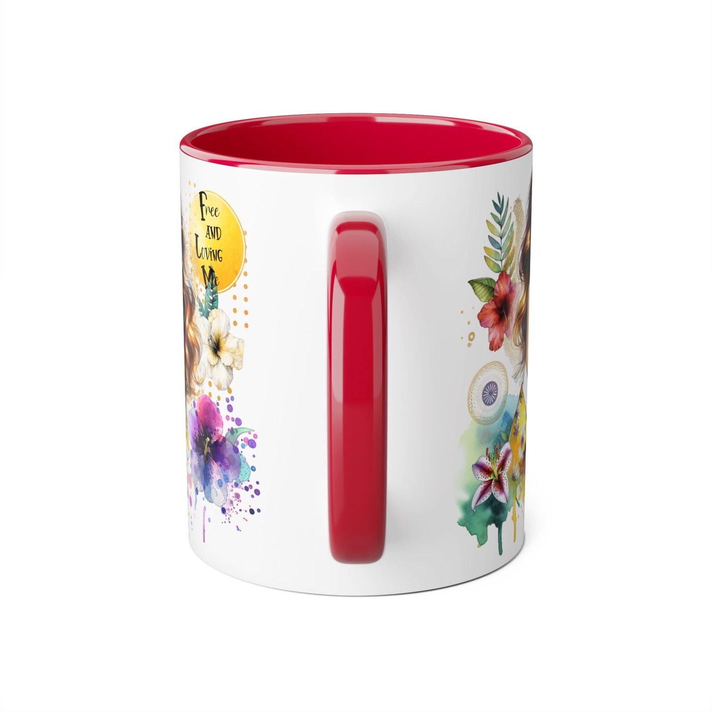 Colorful Artistic Accent Mug - "Free and Loving Me" - Vibrant Coffee Mug for Art Lovers, Gift for Her, Inspirational Drinkware, Home [...]