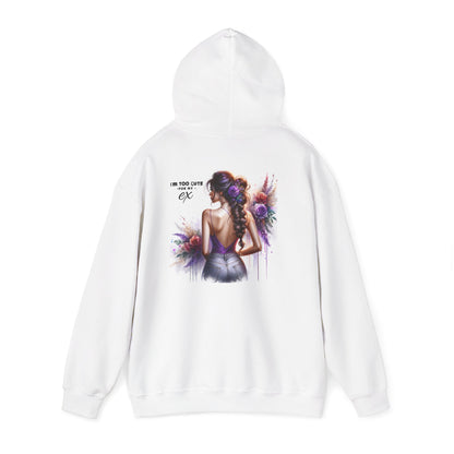 I'm Too Cute For My Ex Artistic Unisex Hoodie with Floral Design, Cozy Streetwear, Perfect Gift for Her, Casual Style for Warmth, Ideal for Everyday Wear, [...]