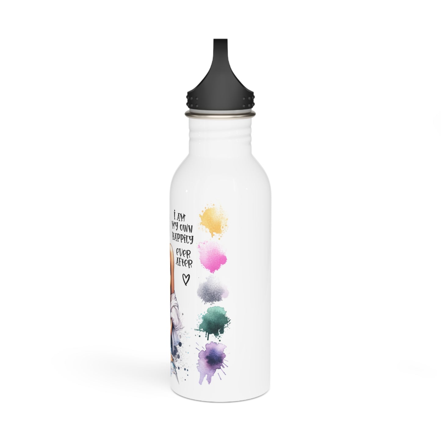 Inspirational Stainless Steel Water Bottle - "I Am My Own Happy Ever After" Design