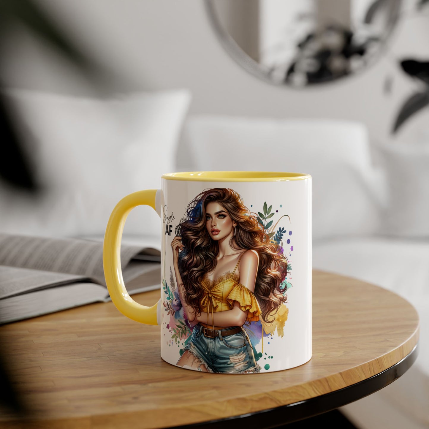 Single AF Stylish Coffee Mug, Unique Gift for Her, Sassy Accent Mug, Birthday Present, Self-Care Reminder, Home Decor