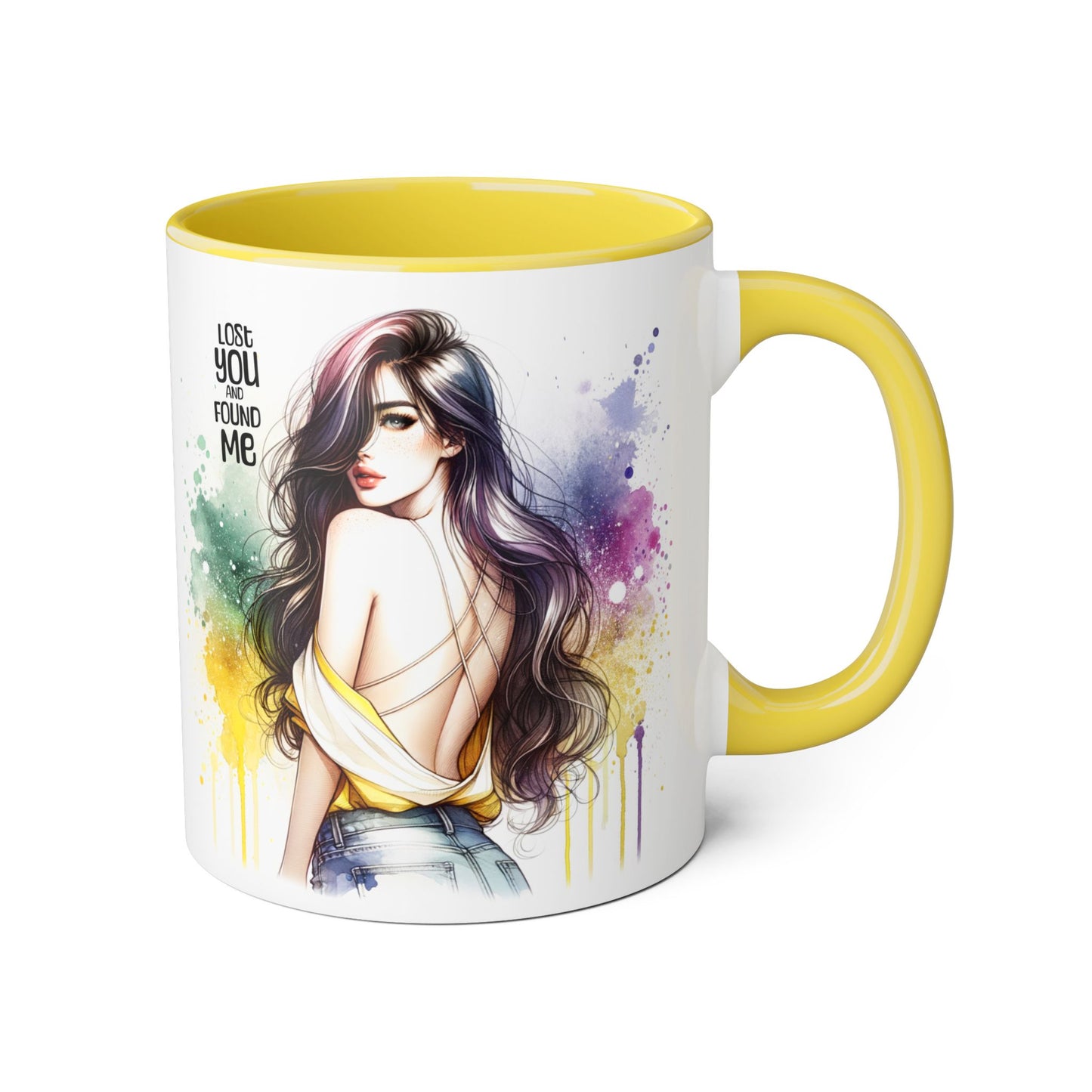 Lost You and Found Me Artistic Accent Mugs | Colorful Watercolor Portraits | Inspirational Coffee Cup | Perfect Gift for Coffee Lovers, Art Enthusiasts, [...]