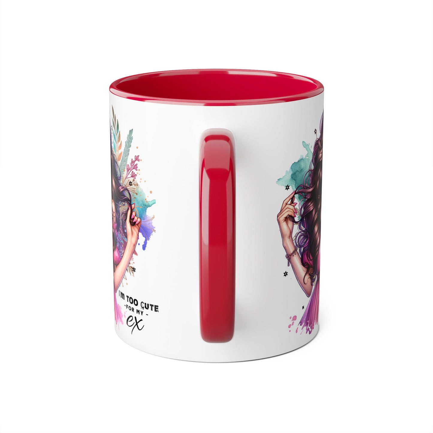 I'm Too Cute For My Ex Art Accent Mugs for Coffee Lovers, Gifts for Her, Unique Sipware, Birthday, Home Decor, Personalized Mug