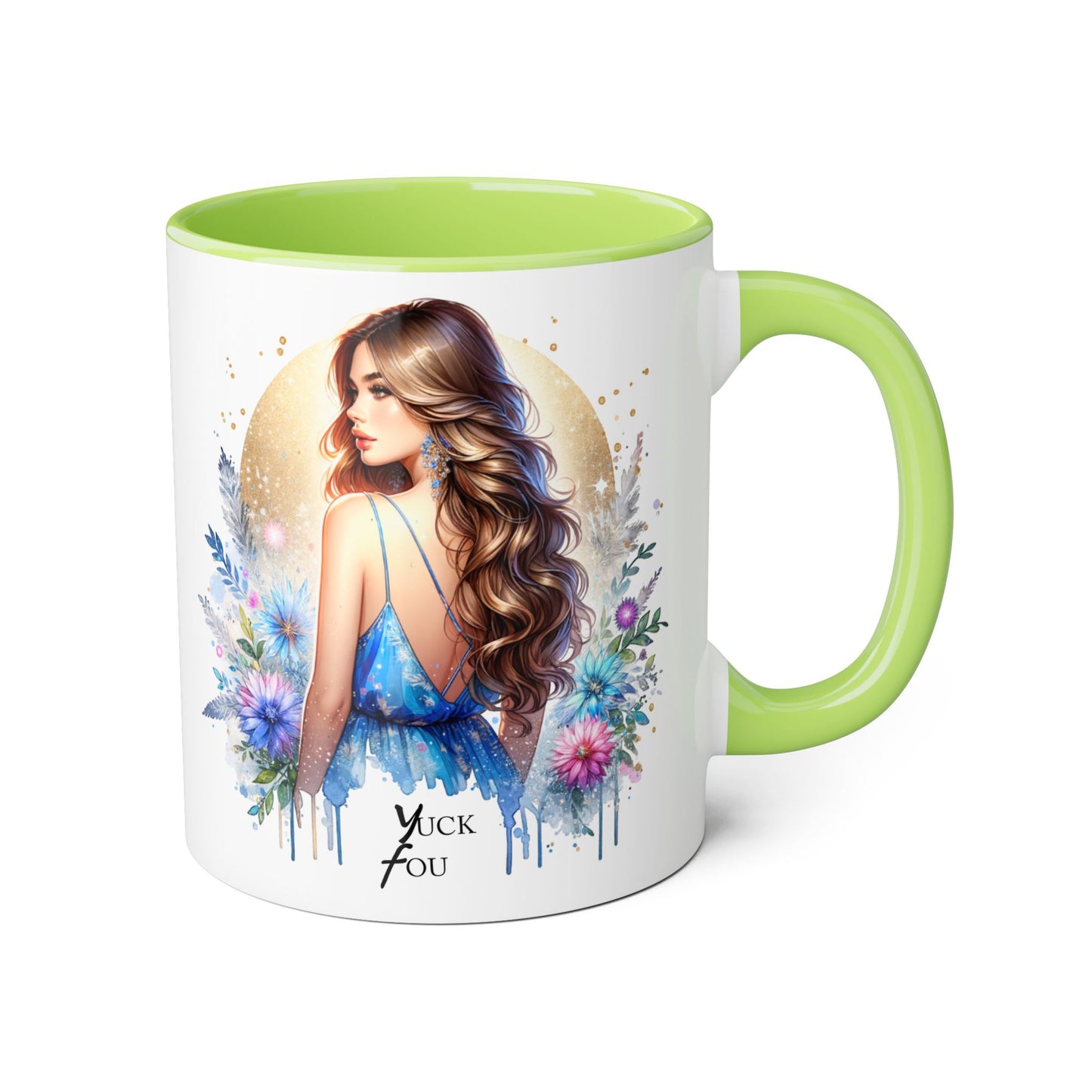 Yuck Fou Floral Accent Mug Collection - Inspirational Coffee Cup for Women, Unique Gift for Friends, Home Decor, Birthday Present, Self-Care Tea Mug