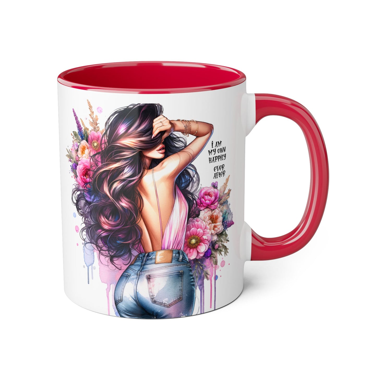 I Am My Own Happily Ever After Self-Love Floral Accent Mug - 11oz Inspirational Coffee Cup