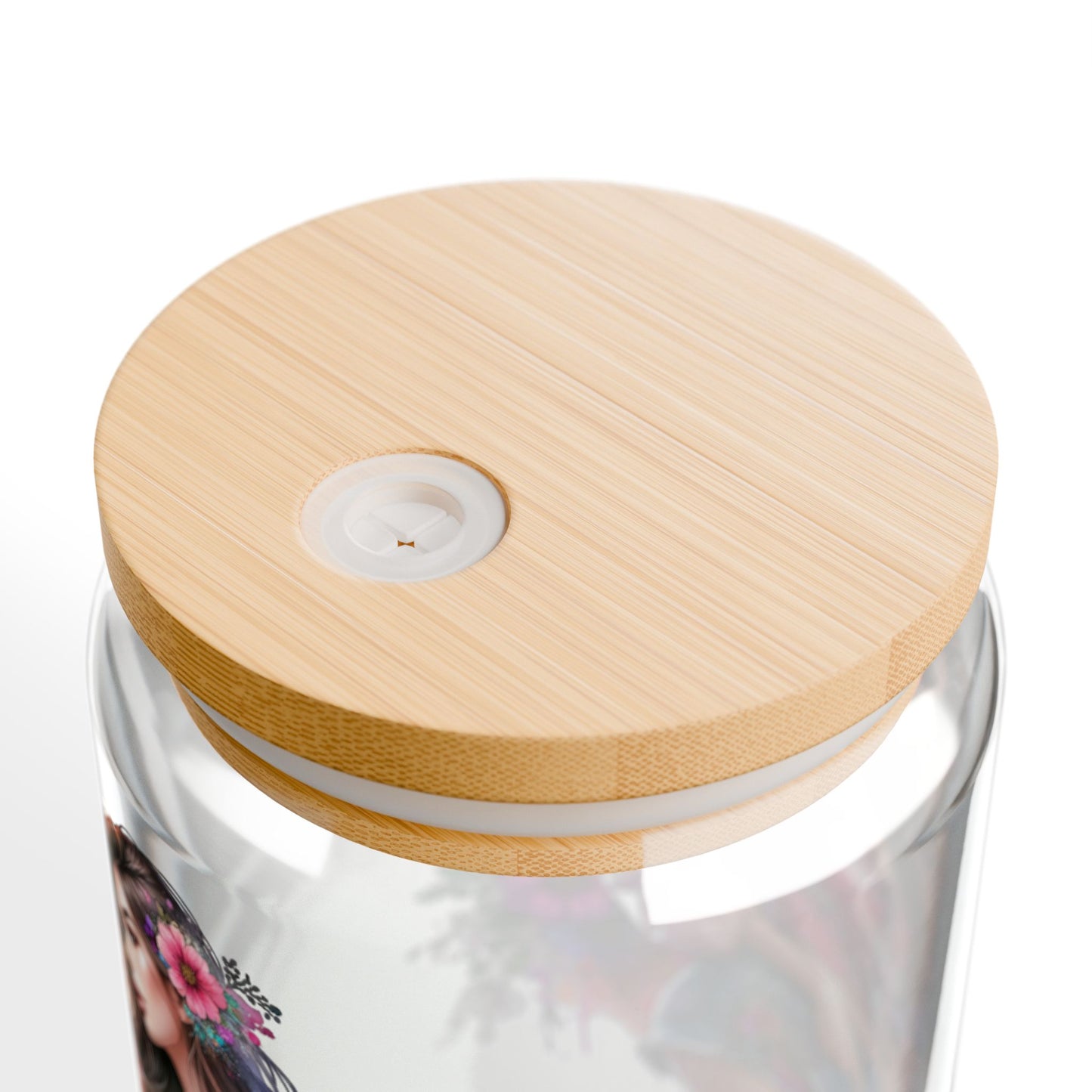 I Am My Own Happily Ever After Floral Art Sipper Glass - 16oz Eco-Friendly Beverage Container with Straw
