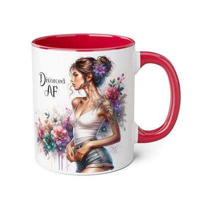 Divorced AF Accent Mugs for Empowerment, Self-Love Gifts, Coffee Lovers, Divorce Party Accessories, Inspirational Drinkware