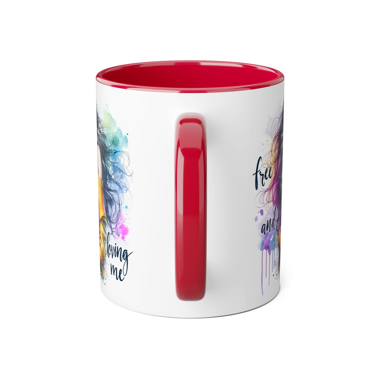 Colorful Inspirational Accent Mug, Free and Loving Me Coffee Cup, Artistic Drinkware Gift for Her, Vibrant Daily Motivation, Birthday [...]