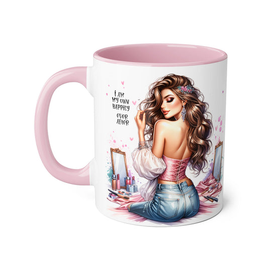 I Am My Own Happily Ever After Empowered Beauty Accent Mug - 11oz Inspirational Coffee Cup for Self-Love and Confidence