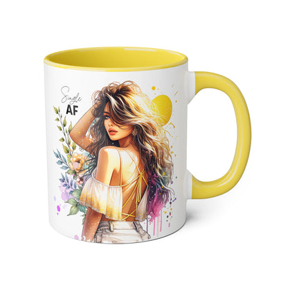Single AF Chic Single AF Mug | Trendy Coffee Cup for Single Mood | Perfect Gift for Friends, Birthdays, Housewarming, Inspirational Decor