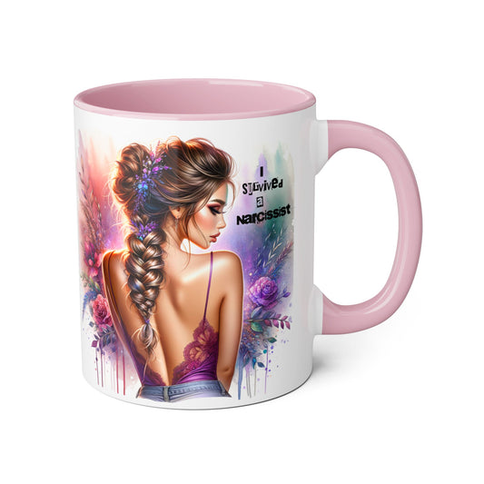 Artistic Accent Mug, Beautiful Coffee Cup, Unique Gift Idea, Home Décor, Self-Love Reminder, Floral Art Mug, Motivational Tea Cup