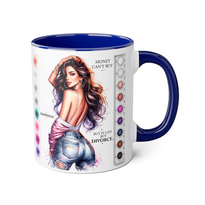 Money Can't Buy Happiness But It Can Buy Divorce Humoristic  Mug, Funny Coffee Cup for Women, Gift for Best Friend, Brighten Your Day with Laughs, Inspirational Drinkware