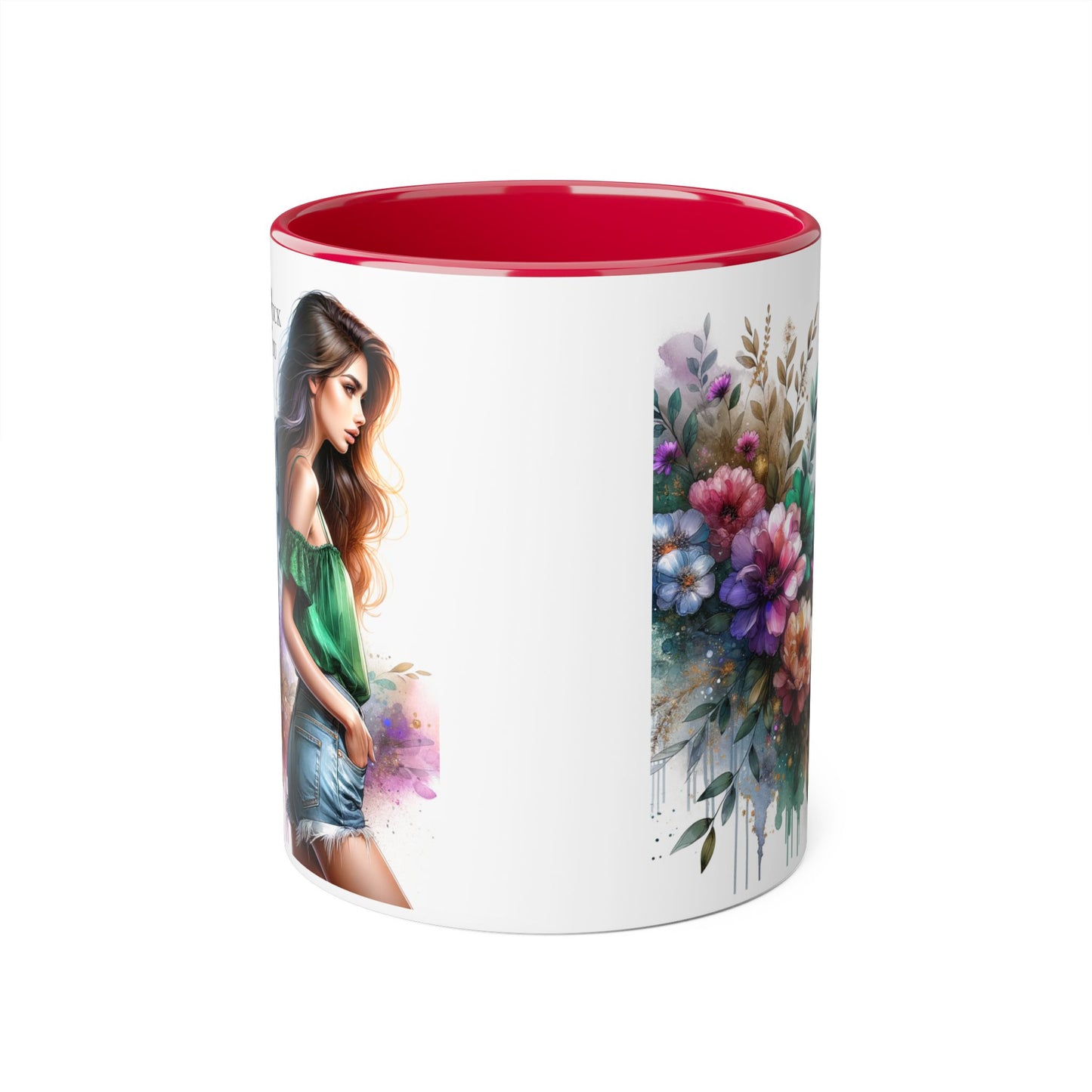 Yuck Fou Floral Accent Mug, 11oz Ceramic Coffee Cup, Inspirational Gift, Home Decor, Unique Art Mug, Perfect for Coffee Lovers