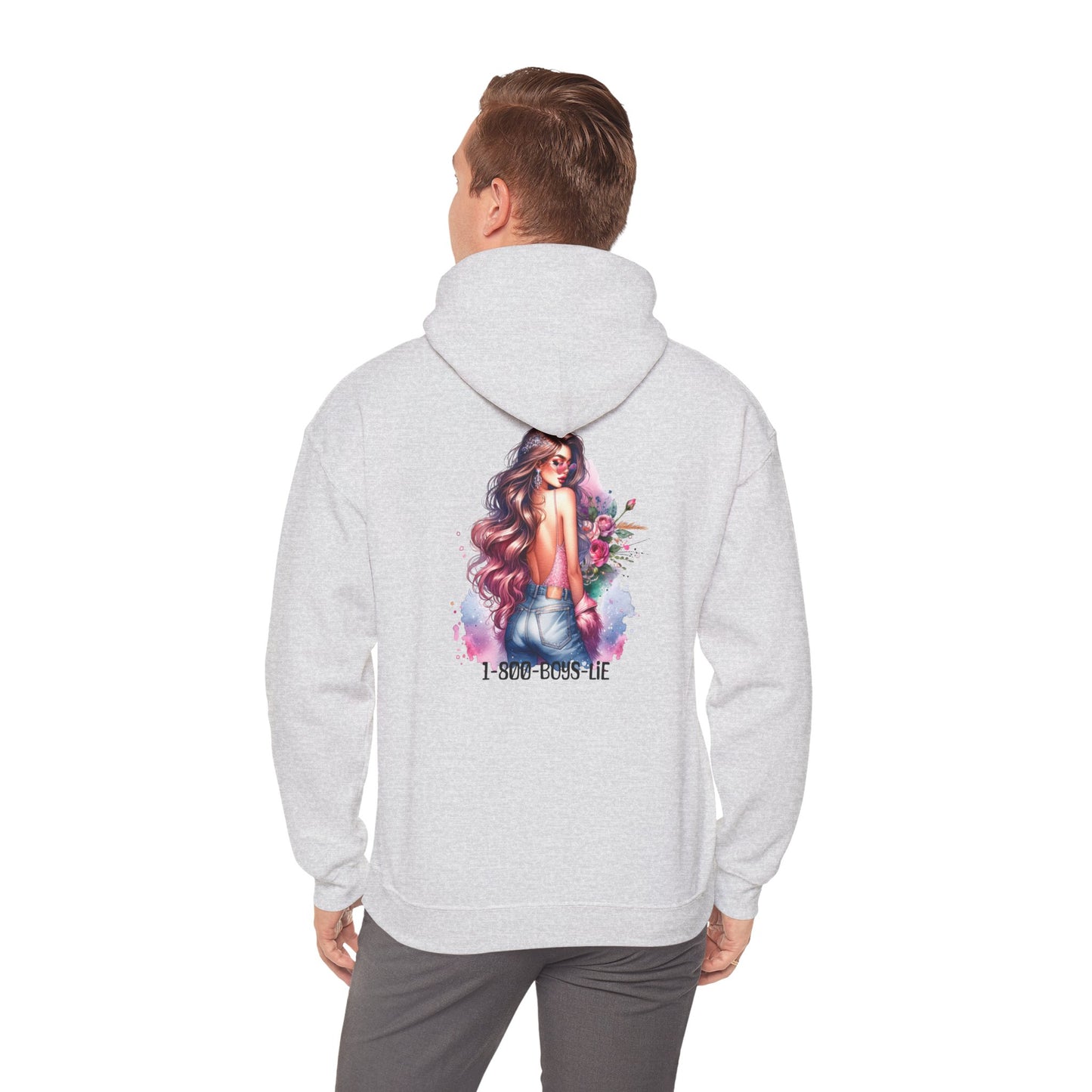 1-800-Boys-Lie Floral Art Hooded Sweatshirt, Cozy Unisex Hoodie, Everyday Wear, Gift for Her, Casual Style